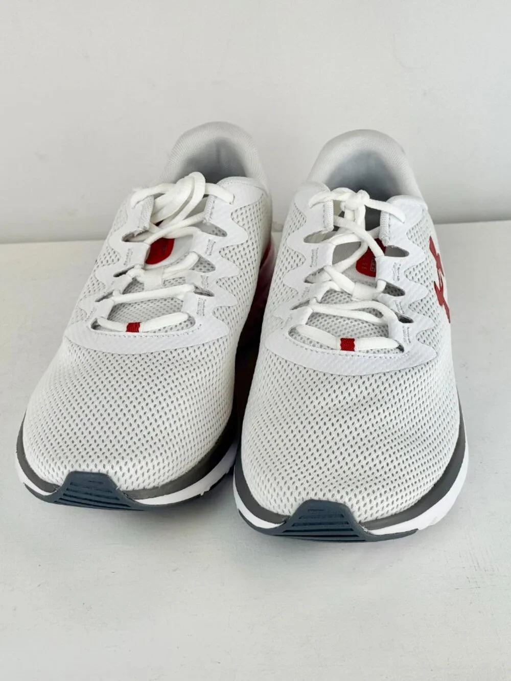 Men's 12 - Under Armour UA Charged Impulse 3 Running Shoe -White/Red 3025421-108